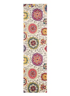 اشتري Monaco Collection Runner Rug 2'2 X 6' Ivory & Multi Boho Floral Design Non Shedding & Easy Care Ideal For High Traffic Areas In Living Room Bedroom (Mnc233A) في الامارات