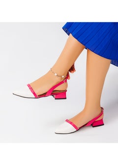 Buy Shoes Mid Heels Leather With Buckle SN-813 - Fuchsia in Egypt