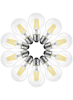 Buy Vintage E27 Edison Bulbs LED Light Bulbs 40W Equivalent, 2700K Warm White, Antique Clear Glass Decorative Bulbs, A60 4W LED Filament Bulbs, Pack of 10,Yellow Light in UAE