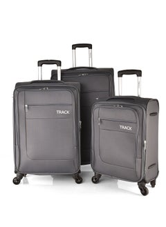 اشتري TRACK Luggage fabric set 3 pieces, 28/24/20 inch - Grey في السعودية