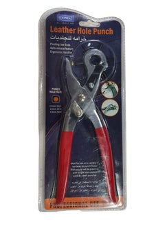 Buy Donia High Quality Leather Belt Hole Plier Red/Silver With 6 Punch Hole Sizes For Professional use in Saudi Arabia