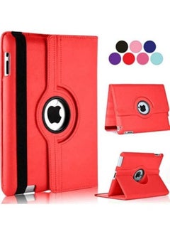 Buy 360 Degree Rotating Stand Auto Sleep Wake Folio Leather Smart Cover Case for Apple iPad (iPad 10.2 2019 2020 Red) in UAE