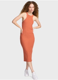 Buy Nsw Essential Ribbed Midi Dress in UAE