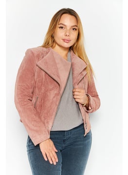 اشتري Women Textured Motorcycle Jackets, Mauve في الامارات