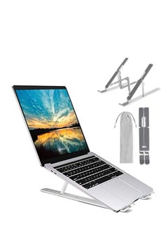 Buy COOLBABY Laptop Stand Laptop Stand Computer Tablet Stand 6 Angle Adjustable ABS Material Ergonomic Desktop Stand 15.6 Inch Silver in UAE