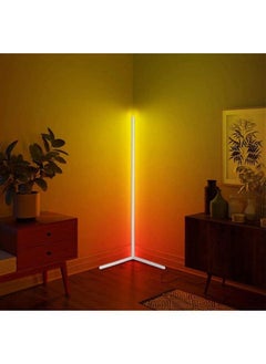 اشتري Remote Control RGB LED Corner Floor Lamp Yellow/Red في الامارات