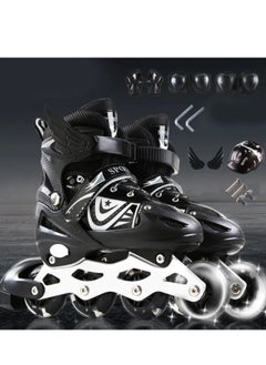 Buy Full Set Single Flash Children′s Roller Skates Adult Roller Skates Adjustable Skates in UAE