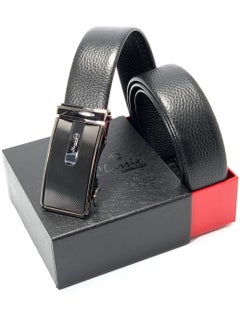 اشتري Classic Milano Men’s Leather Belt for men Fashion Belt Ratchet Dress Belts for men with Automatic Click Buckle for Mens Belt Enclosed in an Elegant Gift Box ALTHQ-3705-11 (Black) by Milano Leather في الامارات