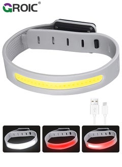 اشتري 2 Pieces LED Armband Running Lights for Runners, USB Rechargeable Reflective Running Gear, Night Safety Light Up Band High Visibility for Running Jogging Cycling Hiking Night Walking في الامارات