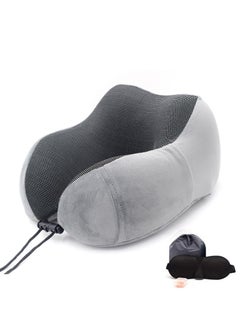 Buy Murano Travel Pillow, U Shape Memory Foam Pillow for Airplane and Car, Ergonomic Design Removable and Washable Invisible Zipper with Storage Bag Gift 3D Sleeping Mask in Saudi Arabia