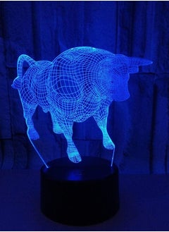 اشتري Bull 3D Multicolor Night Light colorful acrylic visual atmosphere light LED gradient remote control 3d table lamp Halloween gift for boyfriend في الامارات