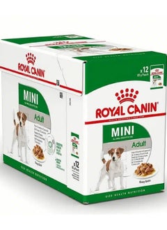 Buy Royal Canin Wet Dog Food Mini Adult Pouch Gravy 12 x 85g in UAE