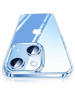 Buy Transparent Crystal Clear iPhone 13 and iPhone 14 Case Case 6.1 inch Shockproof Curved Edges apple iphone 13 case HD Clear Anti Scratch iPhone 13 and iPhone 14 protective case [NOT FOR 14 AND 13 PRO] in Saudi Arabia