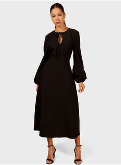 Buy Tie Neck Midi Dress in Saudi Arabia