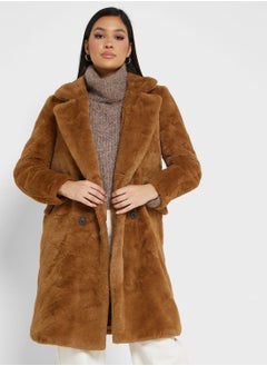 اشتري Double Breasted Fur Coat في السعودية