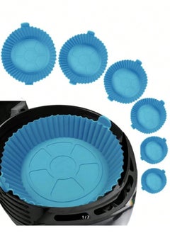 Buy 6pcs Reusable Silicone Air Fryer Round Liners Assorted Sizes for Versatile Cooking in Egypt