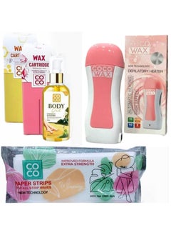 Buy Coco Wax Hair Removal Kit Includes A Heating Device, 2 PiecesOof Wax, Oil And Wipes in Egypt