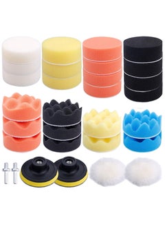 اشتري Polishing Pad,30 Pcs 3 Inch Polishing Pad Kit,3 Inch Buffing Pads for Drill Adapter Car Auto Polisher في السعودية