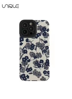 اشتري Compatible with iPhone 15 Pro Case, Cute Art Flower Pattern, All Inclusive Camera Protection, Soft TPU Shockproof Phone Case (Black Flower) في الامارات