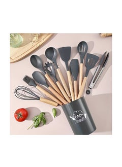 Buy 12 pcs Non-Stick Silicone Cooking Kitchen Utensils with Holder in UAE