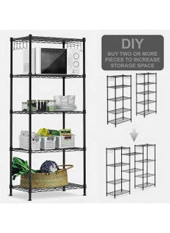 اشتري 5-Tier Wire Storage Shelving Rack Unit Heavy Duty Metal Organizer Wire Rack with Leveling Feet Adjustable Shelves for Home, Bathroom, Kitchen, Office, Garage 5 Shelves Metal Storage Rack (Black) في الامارات