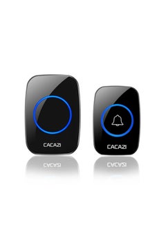 Buy Wireless Doorbell, Plug-in Waterproof Doorbell, 1 Receivers and 1 Transmitter with LED Display, 3 Levels of Volume, 38 Melodies, Suitable for Home, Office, Hotel, Building, Dormitory in UAE