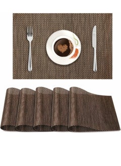 Buy 6PCS PlaceMats  for Kitchen Dining Table30*45CM - brown in Egypt