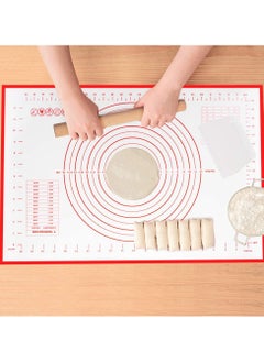 Buy Non-Stick Kneading Rolling Dough Baking Mat White/Red 60 x 40cm in Saudi Arabia