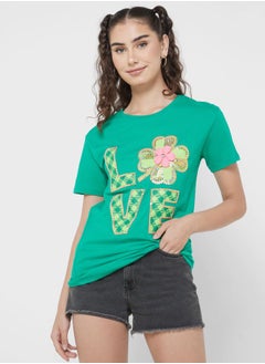 Buy Embellished Graphic Detail T-Shirt in Saudi Arabia