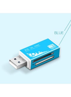 اشتري Multi in 1 Memory SD Card Reader for Memory Stick Pro Duo Micro SD,TF,M2,MMC,SDHC MS Card(Blue) في السعودية