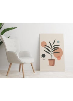 Buy Mica Plant Pot Beige Printed Canvas wall art 60x40 in Egypt