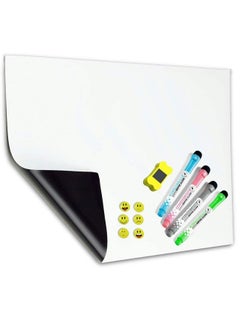 Buy Robust Dry Erase Magnetic Whiteboard For Fridge Magnet 17XI2 Inch With 4 Marker Pens, Magnetic Eraser and 6 Emojis, Stain Resistant Refrigerator Daily Weekly Planner, Kitchen, ome & Office, Organizer in UAE