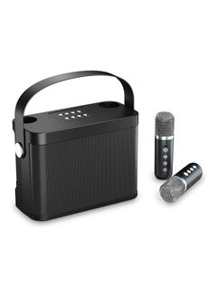 Buy Bluetooth Speaker with 2 Wireless Microphones, Upgraded Pa Speaker System, Singing Machine with Echo and Vocal Cut, Support Tf, Aux-In, Suitable for Party, Conference, Wedding (Black) in Saudi Arabia