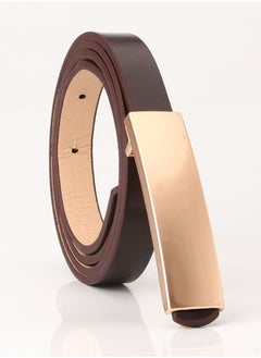 Buy Ladies Smooth Buckle Belt Alloy Mist Surface Fashion Versatile Dress Pu 105cm Brown in UAE