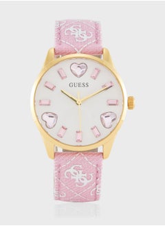 Buy Candy Hearts Lather Strap Analog Watch in UAE