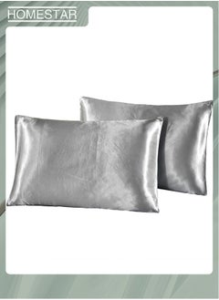 اشتري Bedding Pillow Cases 2 Pack Envelope Closure Hair Skin Care Multicolor Satin Pillow Case US Standard Queen King Size Pillow Case 2pcs Set في الامارات