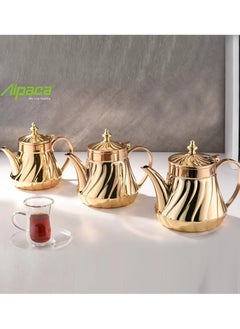 Buy Alpaca 3-Pieces  Stainless Steel Teapot Set /Gold in Saudi Arabia