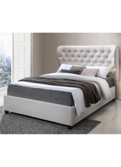 Buy Majestic Dreams Tufted Upholstered Single Size ( 100 X 190 ) White Color Bed in UAE