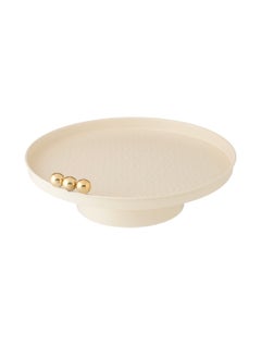 Buy Metal serving plate with base for cupcakes, fruits and sweets in Saudi Arabia