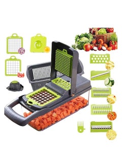 Buy All-in-one Vegetable Cutter,16 Pieces, Slicer+ Grater+ Cube Maker+ Slice Maker, Large Size in Saudi Arabia