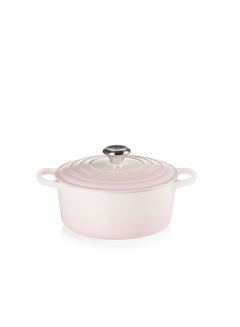 Buy Le Creuset Signature Shell Pink Cast Iron 24cm Round Casserole in UAE