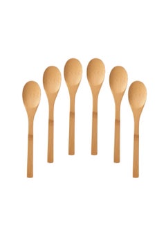 Buy Liying 6Pcs Long Wooden Spoons, Wooden Spoon for Cooking, Kitchen Soup Mixing Baking in UAE