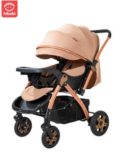 Buy Luxury Baby Stroller with Compact Fold MultiPosition Recline Canopy, Large Size Breathable Travel Stroller One Foot Double Brake,The Whole Car is Washable,Interchangeable Tray Armrests in Saudi Arabia