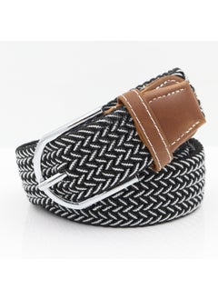 Buy Mens Knitted Elastic Canvas Belt Breathable Casual22 22 in Saudi Arabia