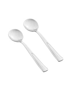 Buy 6 Pieces Stainless Steel Soup Spoons Silver in Saudi Arabia