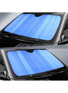Buy Sunshade Keeps Vehicle Blue(145 X 70 CM)Front Window Sun Shade Visor Shield Shade Car Foldable UV Ray Reflector Windshield in Saudi Arabia