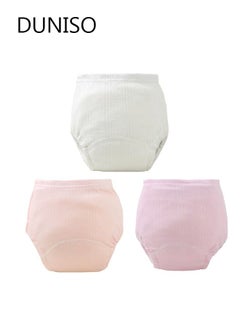 Buy 3 Pcs 4 Layer Breathable Cotton Training Pants Training Underwear Pants Size L Suitable For 8-13 Kg Baby Girls Boys in Saudi Arabia