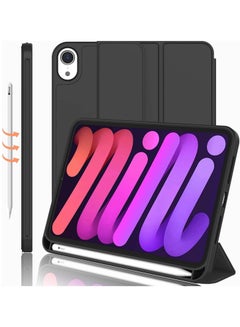 Buy New iPad Mini 6 Case (8.3-Inch,2021 Model), iPad Mini 6th Generation Case with Pencil Holder [Support iPad 2nd Pencil Charging/Pair], Trifold Stand Smart Case with Soft TPU Back,Black in Egypt