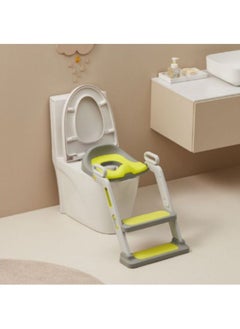 اشتري Potty Training Seat with Step Stool Ladder Stable and Anti Slip Potty Seat Comfortable with Splash Guard Potty Training Toilet for Kids Boys Girls aged 1 to 7 Yeart Green Color في الامارات