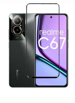 اشتري واقي شاشة زجاجي كامل 5D لـ Realme C67 4g إطار أسود في مصر